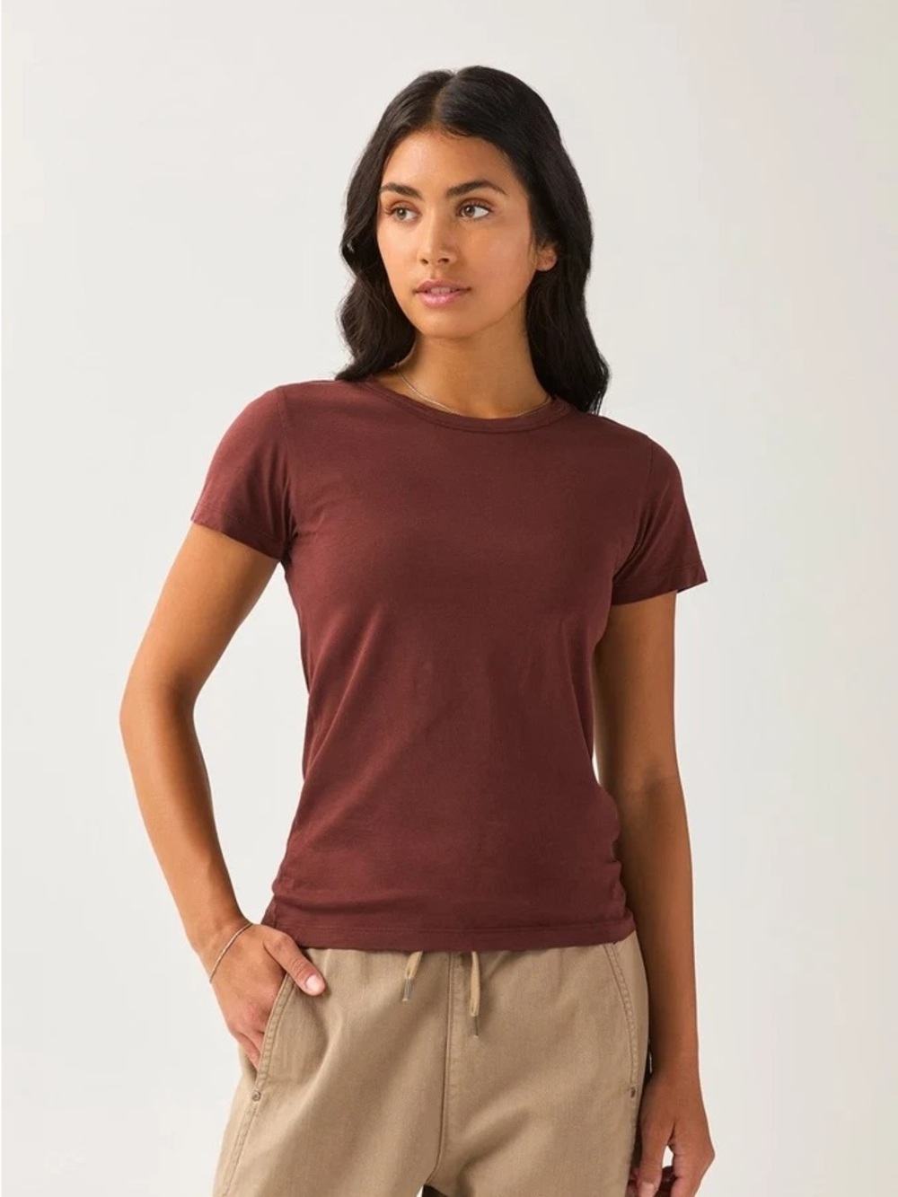 DU/ER PurePima Slim Crew - Chestnut / NWT
